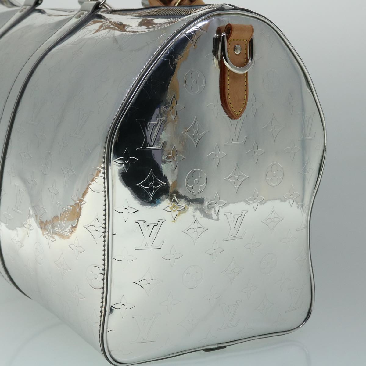 LOUIS VUITTON Monogram Keepall Bandouliere 50 Bag Silver M45886 LV Auth 53414S