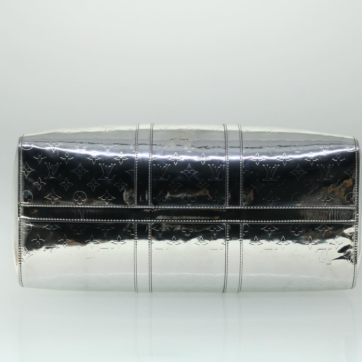 LOUIS VUITTON Monogram Keepall Bandouliere 50 Bag Silver M45886 LV Auth 53414S