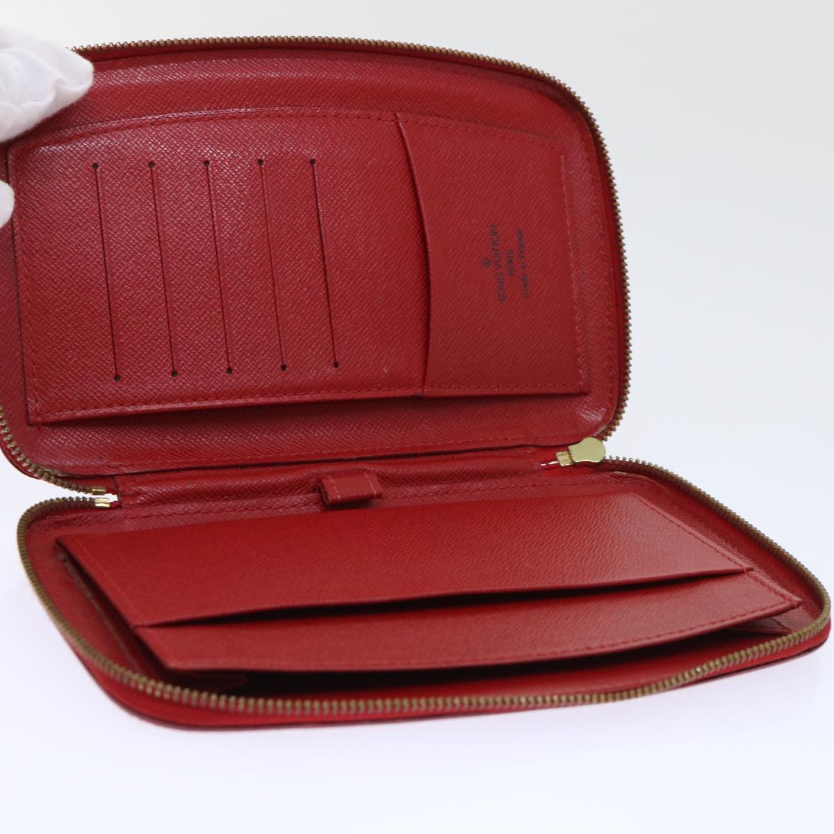 LOUIS VUITTON Epi Agenda Geode Wallet Red M63877 LV Auth 53419