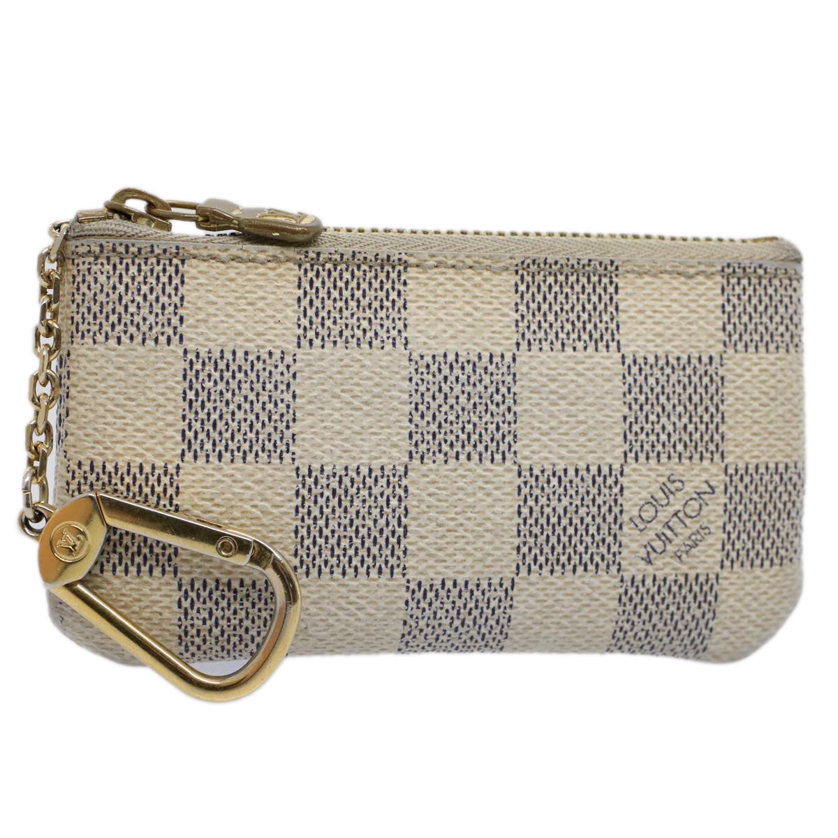 LOUIS VUITTON Damier Azur Pochette Cles Coin Purse N62659 LV Auth 53474