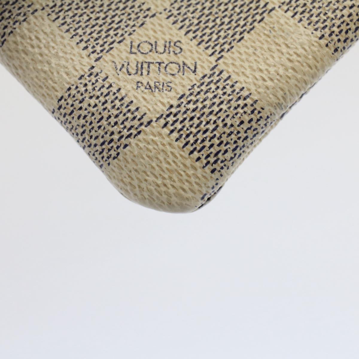 LOUIS VUITTON Damier Azur Pochette Cles Coin Purse N62659 LV Auth 53474