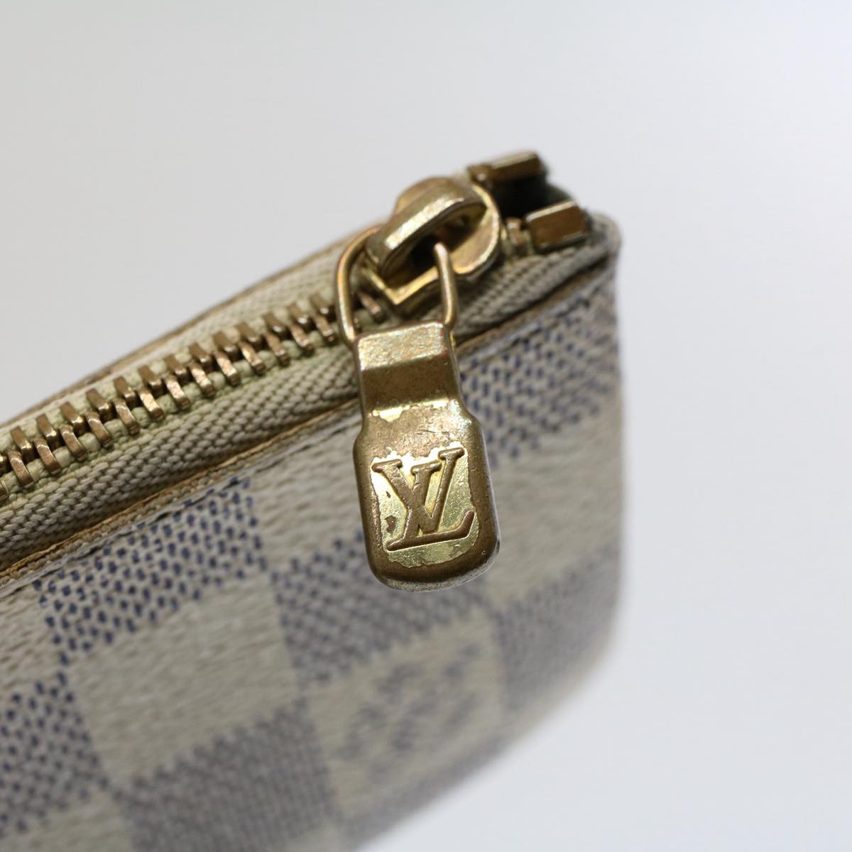 LOUIS VUITTON Damier Azur Pochette Cles Coin Purse N62659 LV Auth 53474