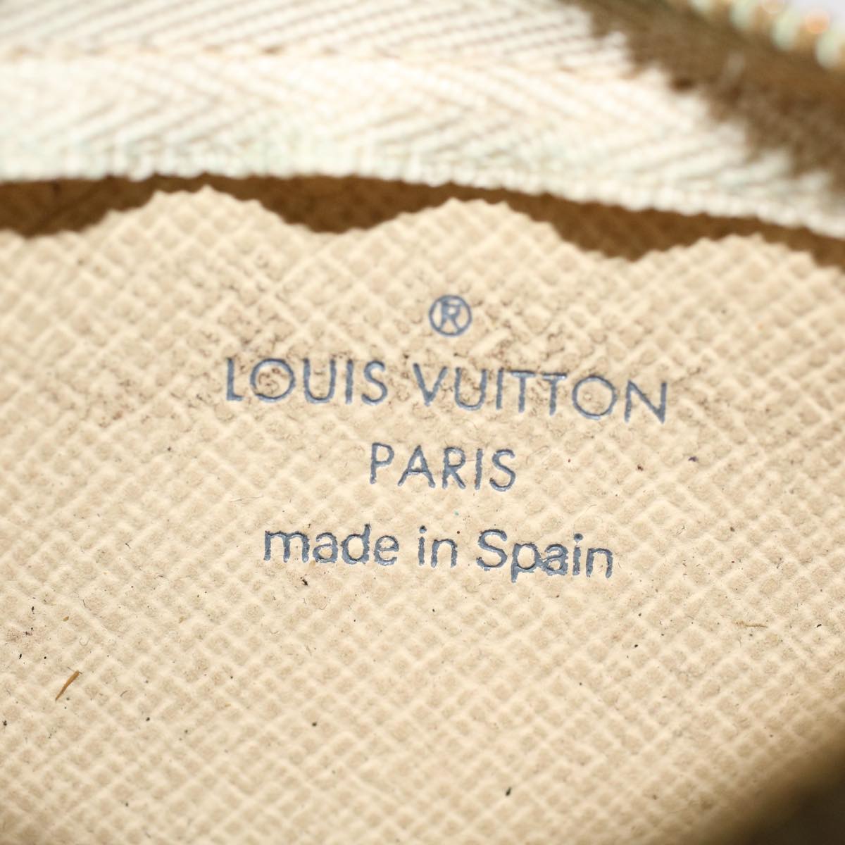 LOUIS VUITTON Damier Azur Pochette Cles Coin Purse N62659 LV Auth 53474