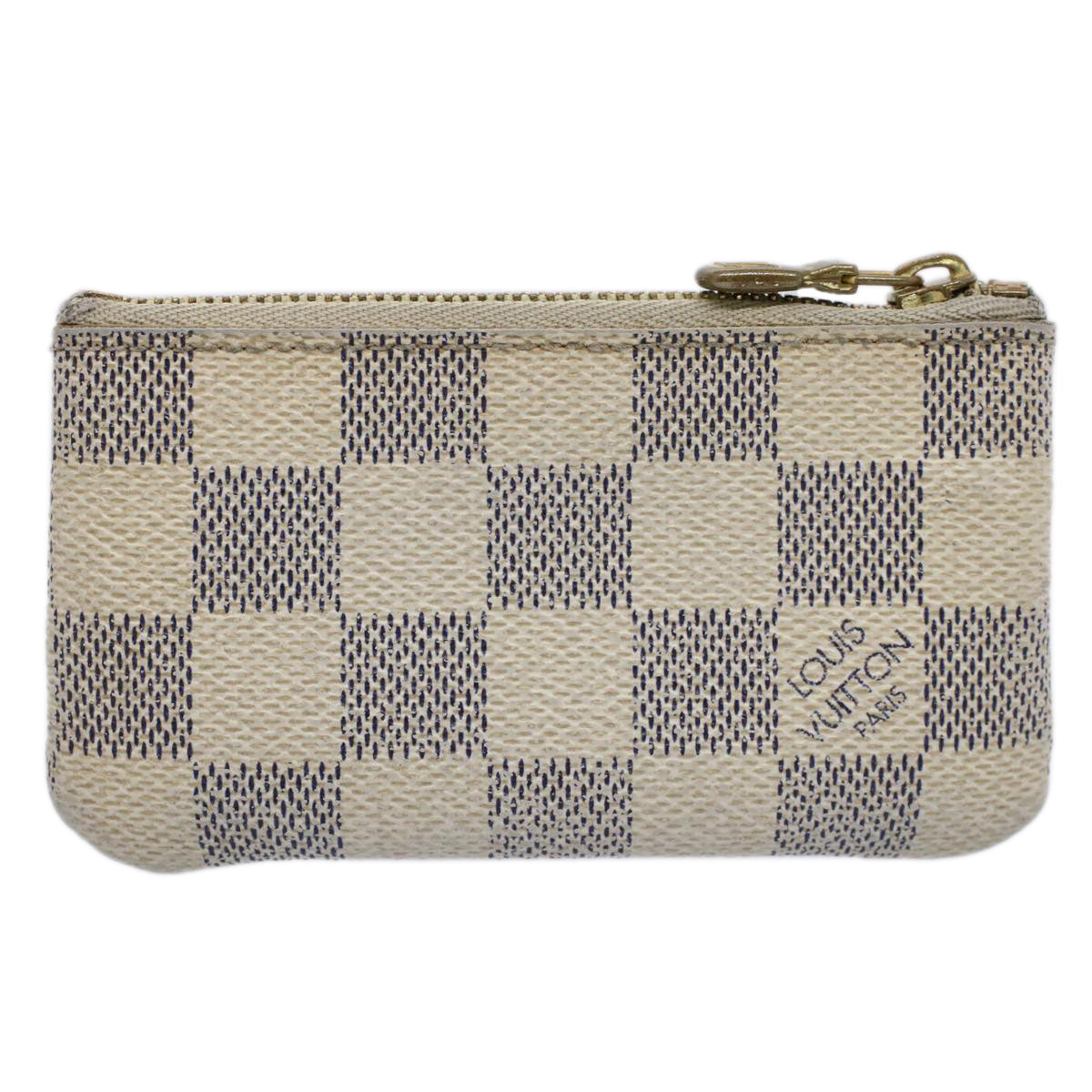 LOUIS VUITTON Damier Azur Pochette Cles Coin Purse N62659 LV Auth 53474