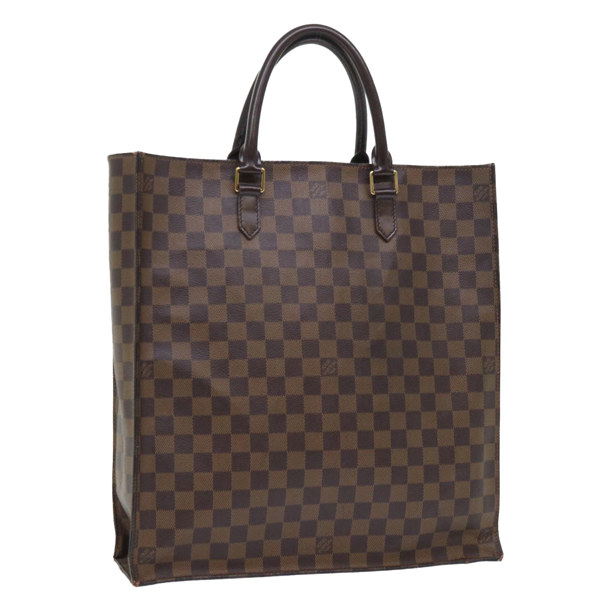 LOUIS VUITTON Damier Ebene Sac Plat Hand Bag N51140 LV Auth 53559