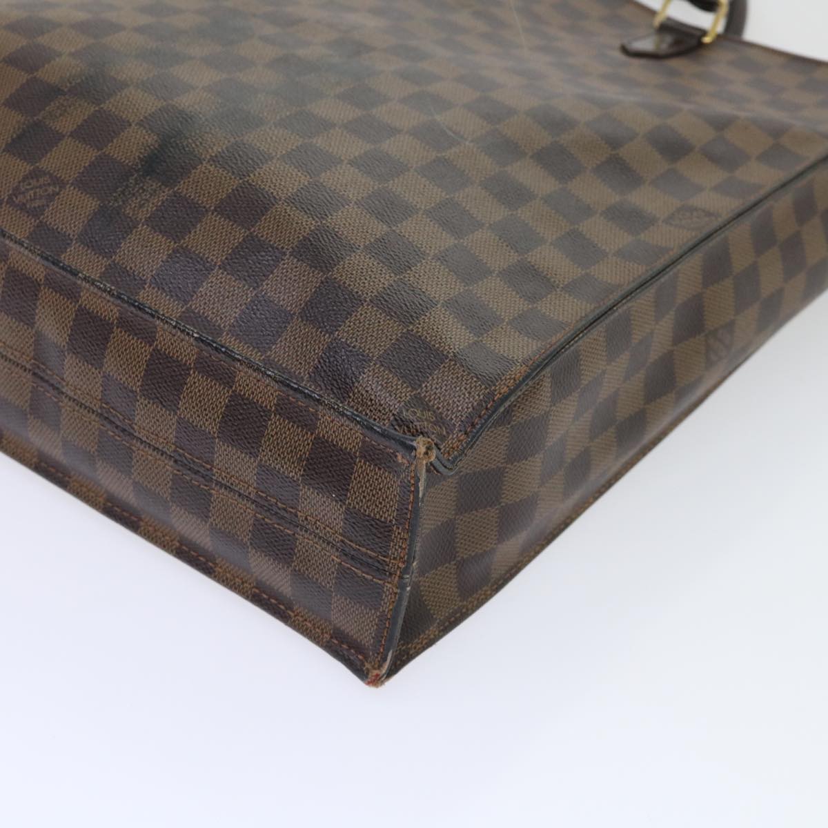 LOUIS VUITTON Damier Ebene Sac Plat Hand Bag N51140 LV Auth 53559