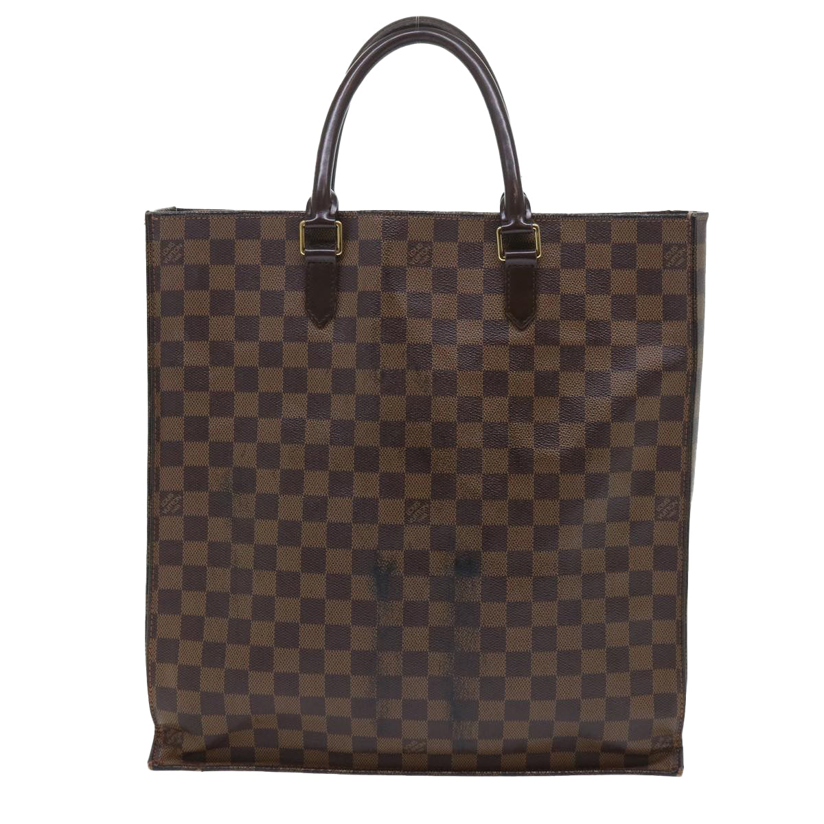 LOUIS VUITTON Damier Ebene Sac Plat Hand Bag N51140 LV Auth 53559