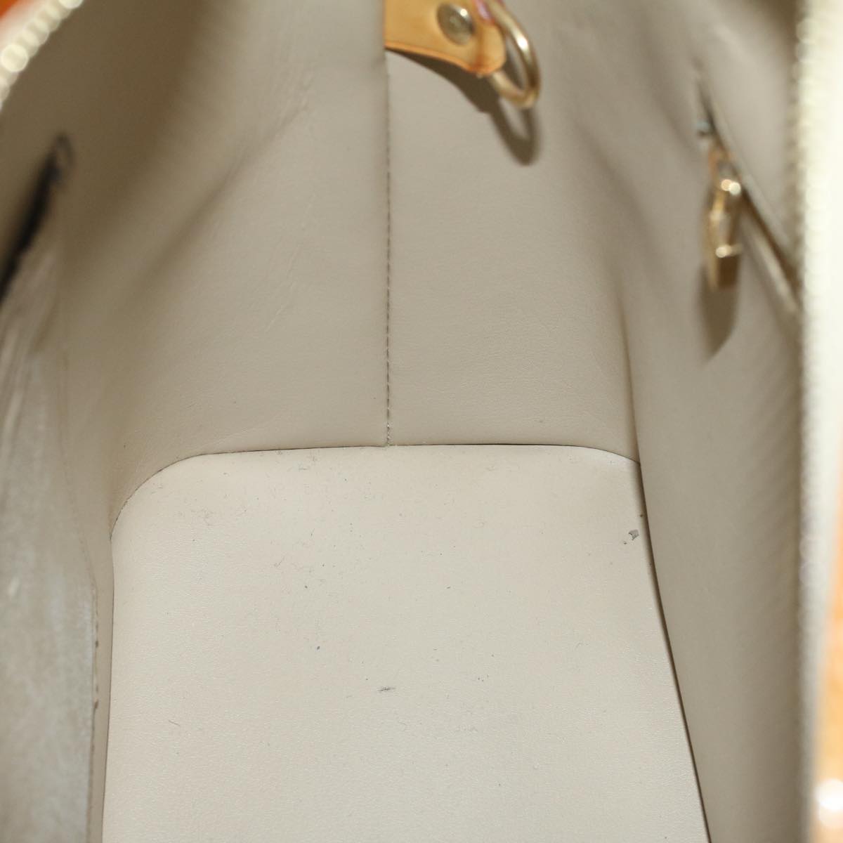 LOUIS VUITTON Monogram Vernis Houston Hand Bag Beige M91004 LV Auth 53569