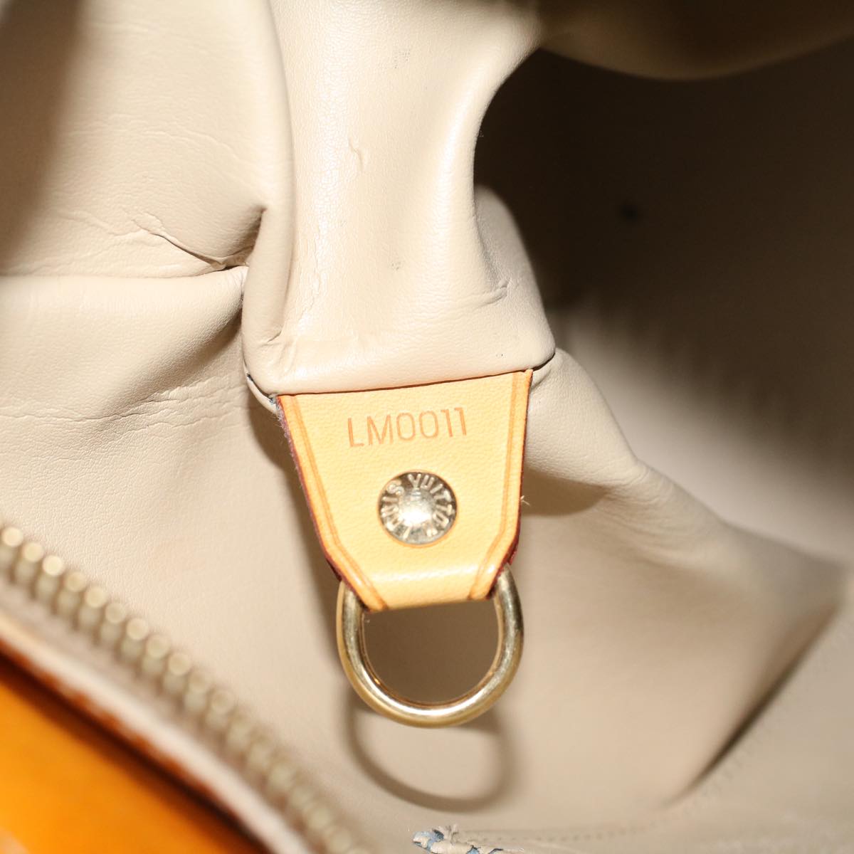 LOUIS VUITTON Monogram Vernis Houston Hand Bag Beige M91004 LV Auth 53569