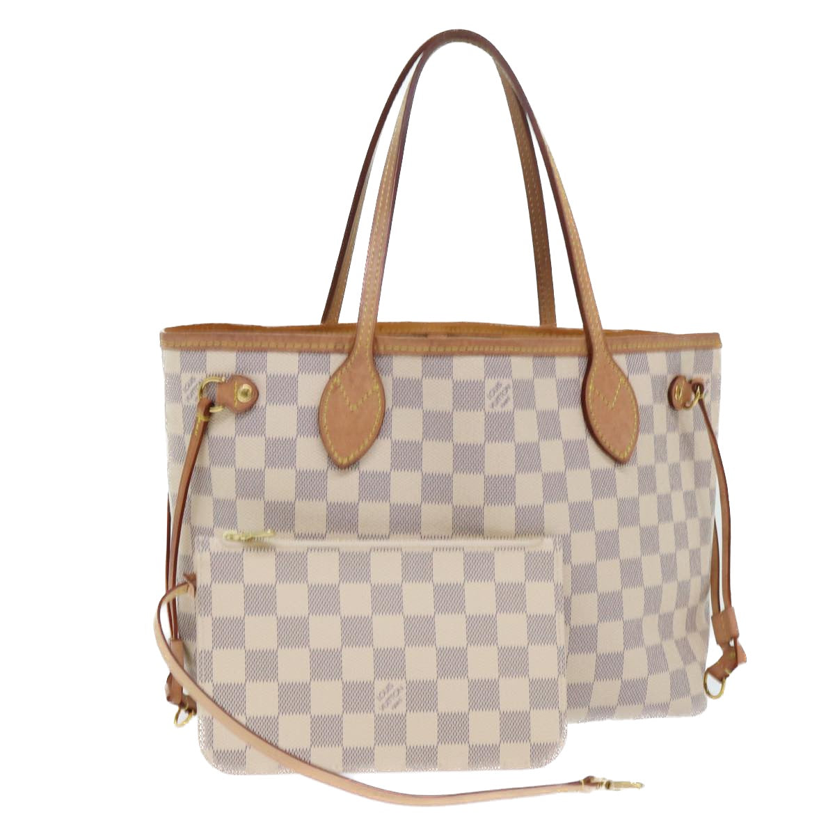 LOUIS VUITTON Damier Azur Neverfull PM Tote Bag N41362 LV Auth 53598