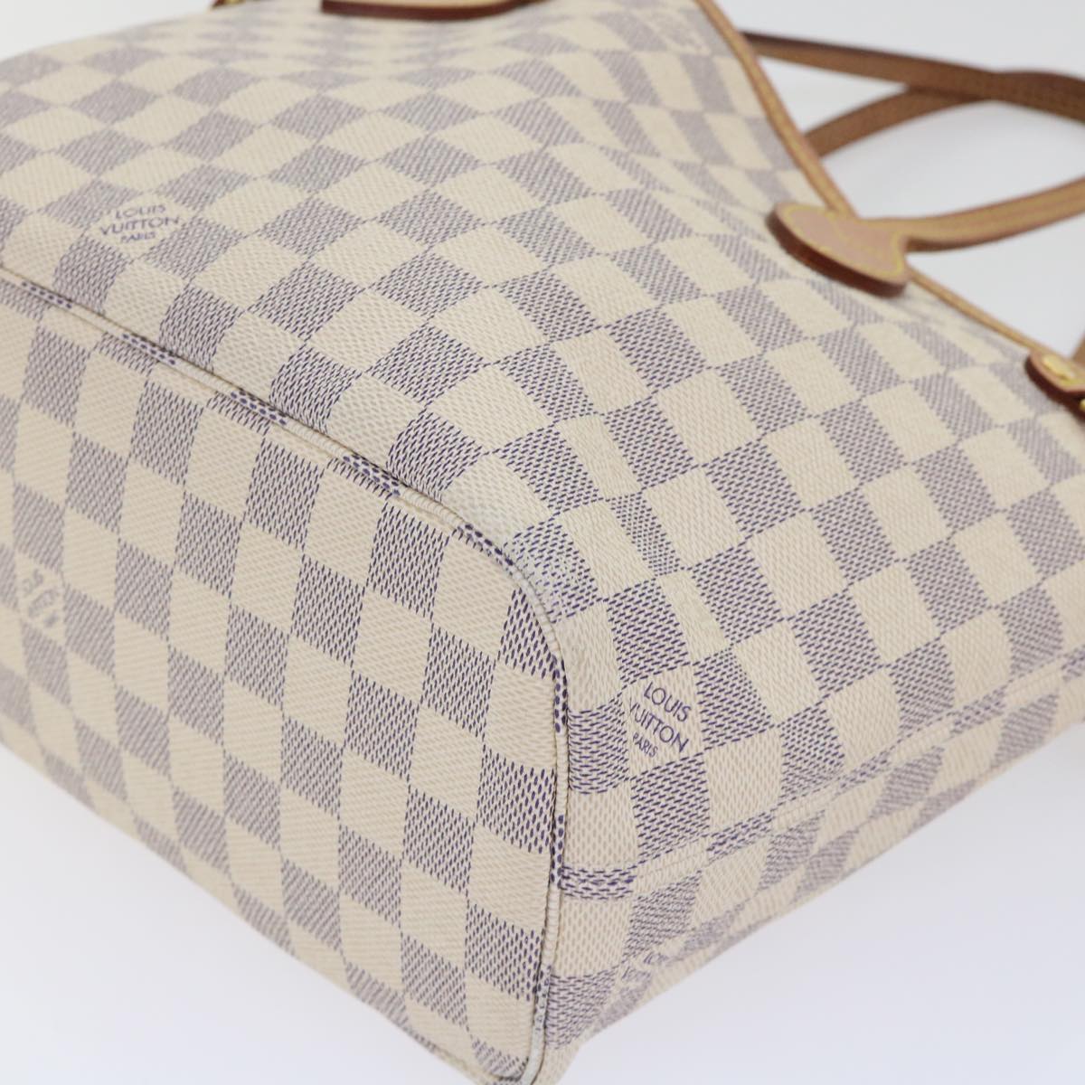 LOUIS VUITTON Damier Azur Neverfull PM Tote Bag N41362 LV Auth 53598