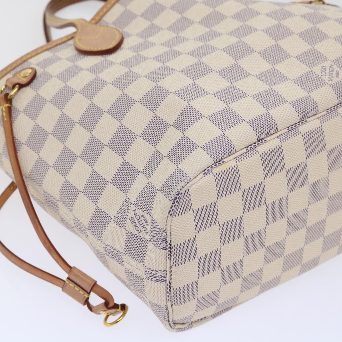 LOUIS VUITTON Damier Azur Neverfull PM Tote Bag N41362 LV Auth 53598