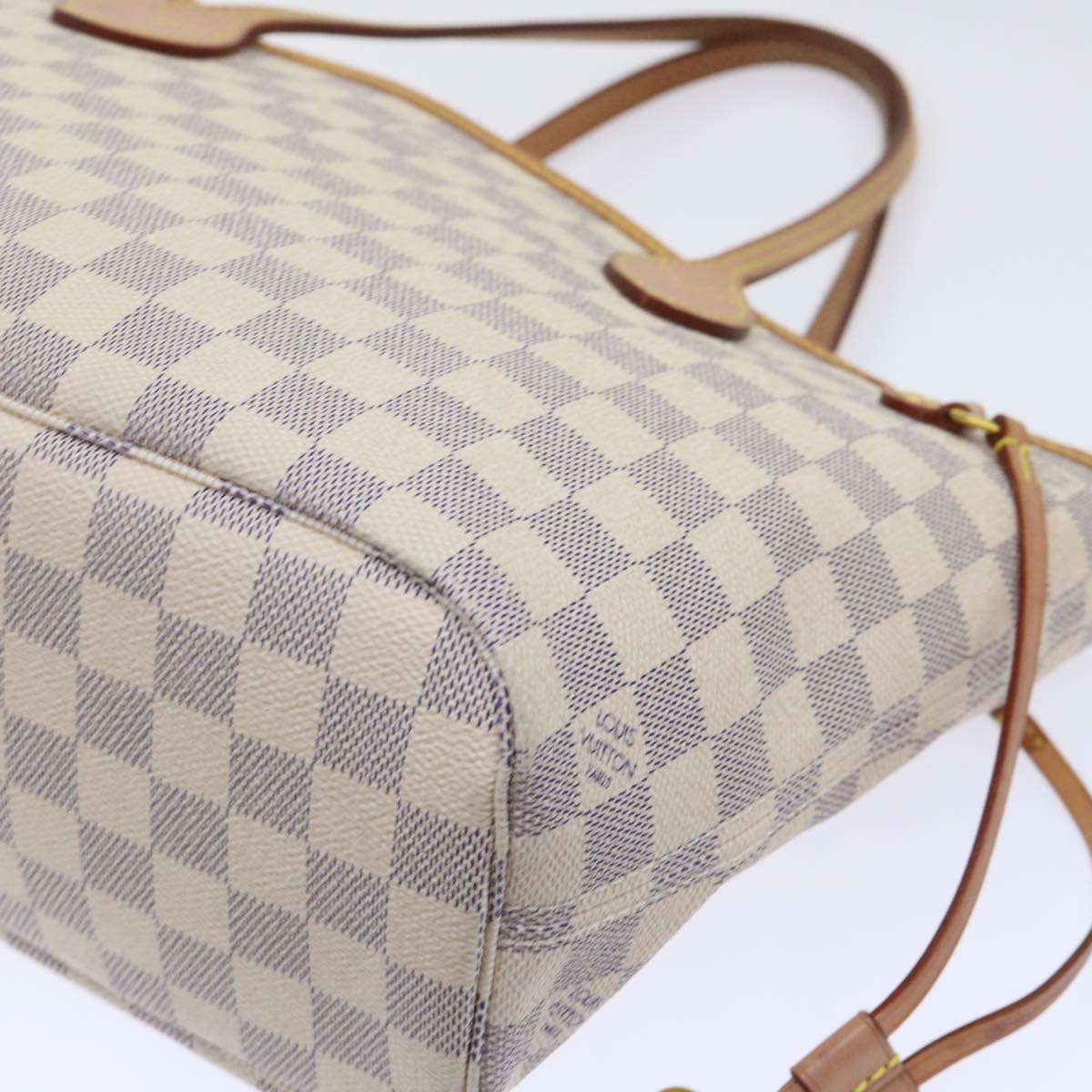 LOUIS VUITTON Damier Azur Neverfull PM Tote Bag N41362 LV Auth 53598