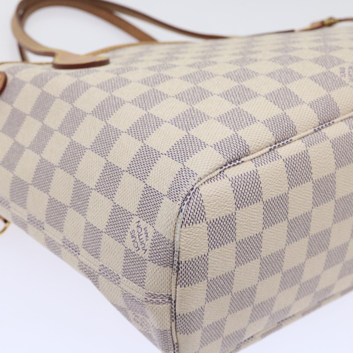 LOUIS VUITTON Damier Azur Neverfull PM Tote Bag N41362 LV Auth 53598