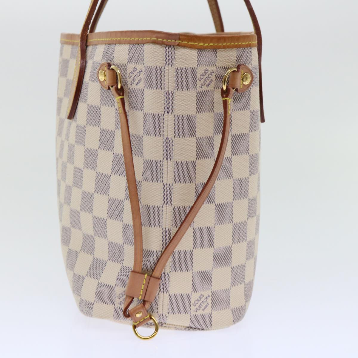 LOUIS VUITTON Damier Azur Neverfull PM Tote Bag N41362 LV Auth 53598