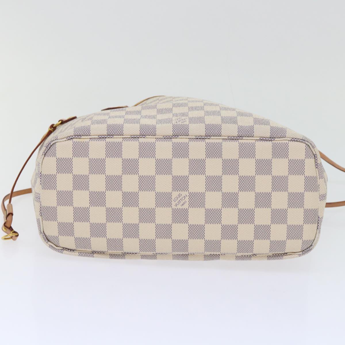 LOUIS VUITTON Damier Azur Neverfull PM Tote Bag N41362 LV Auth 53598