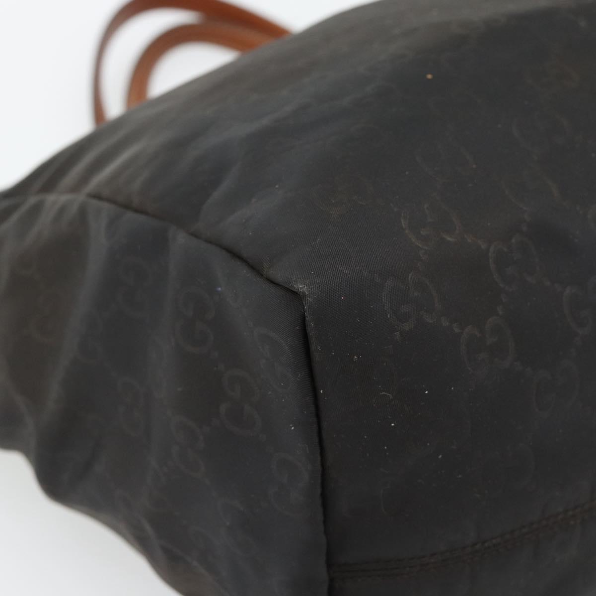 GUCCI GG Canvas Tote Bag Nylon Brown Auth 53670