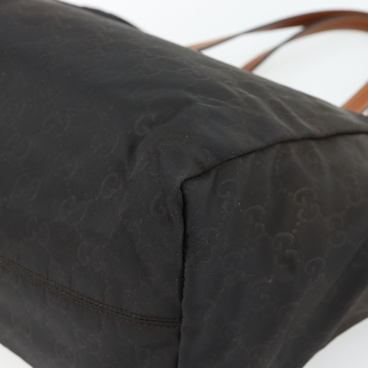 GUCCI GG Canvas Tote Bag Nylon Brown Auth 53670