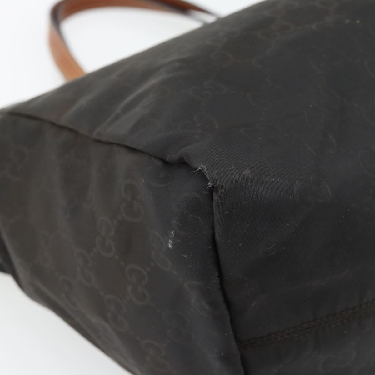 GUCCI GG Canvas Tote Bag Nylon Brown Auth 53670