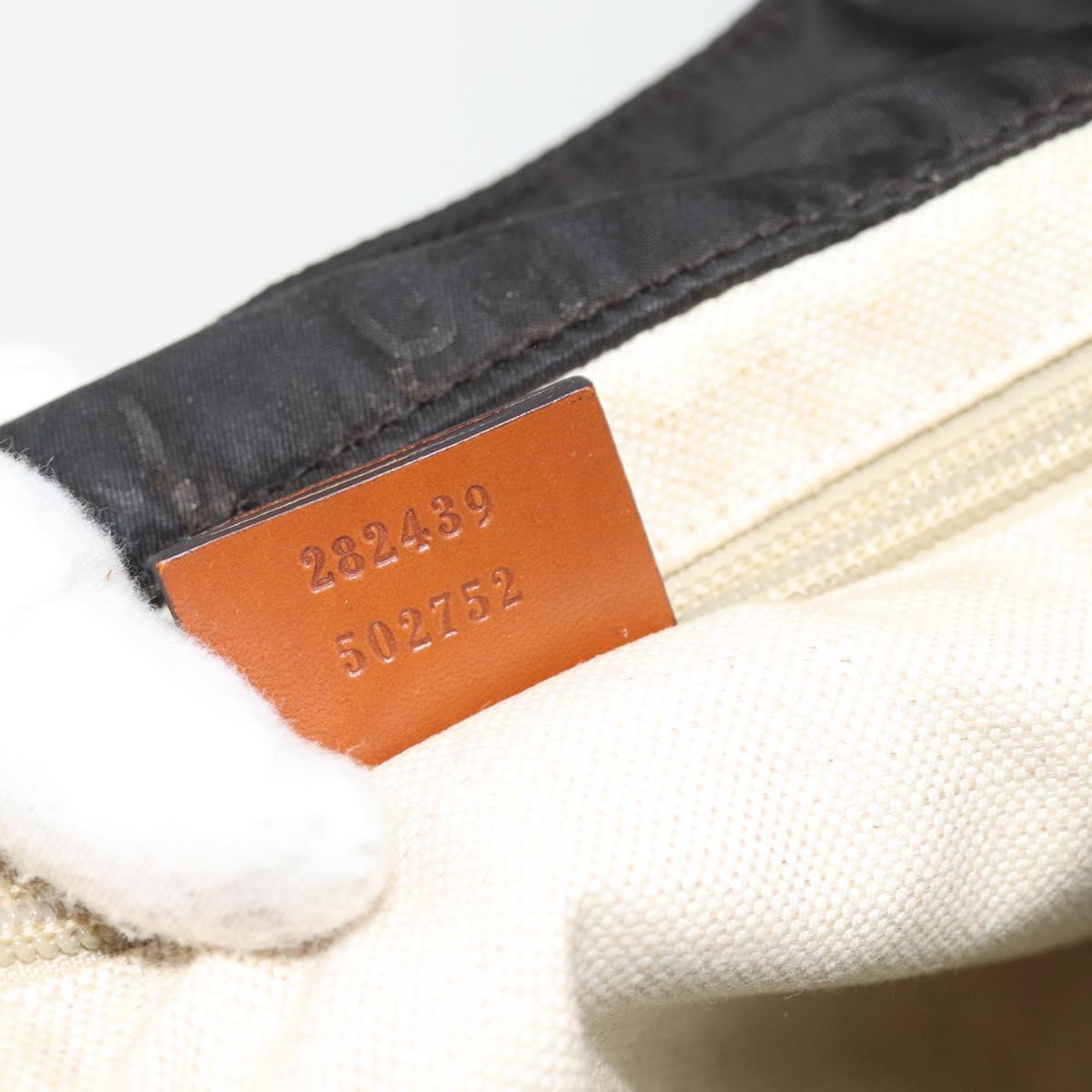 GUCCI GG Canvas Tote Bag Nylon Brown Auth 53670
