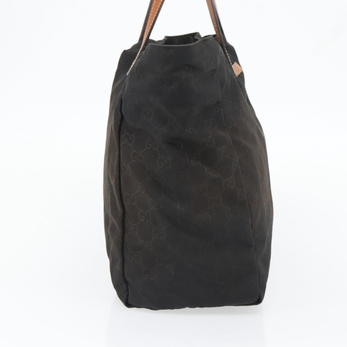 GUCCI GG Canvas Tote Bag Nylon Brown Auth 53670