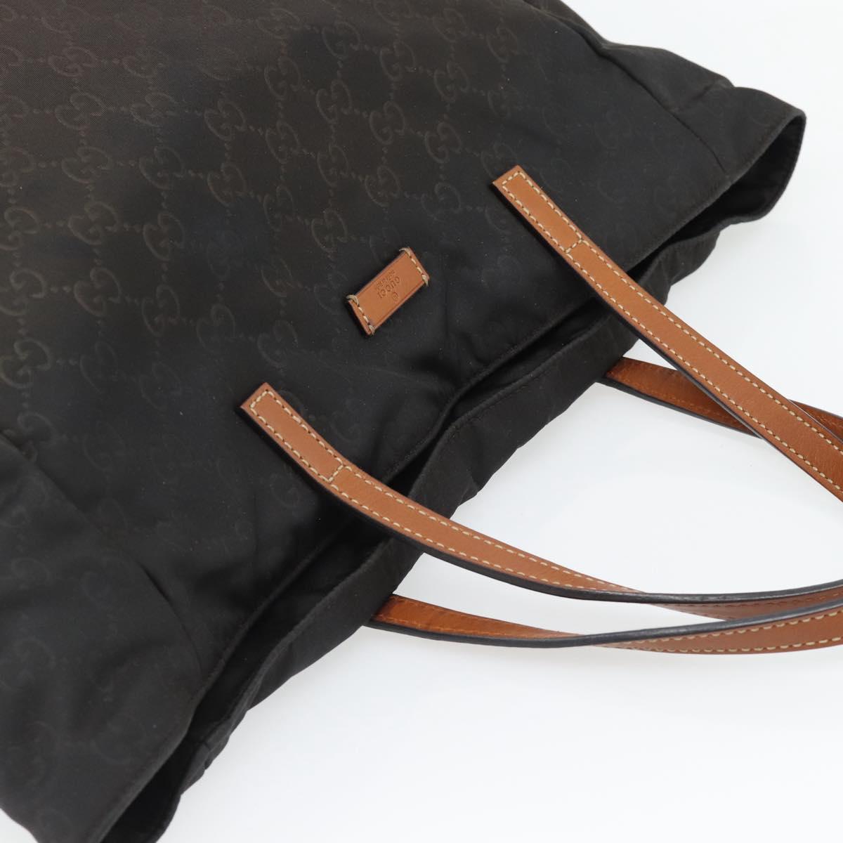 GUCCI GG Canvas Tote Bag Nylon Brown Auth 53670