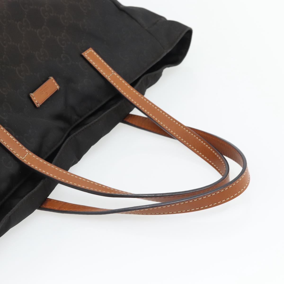 GUCCI GG Canvas Tote Bag Nylon Brown Auth 53670