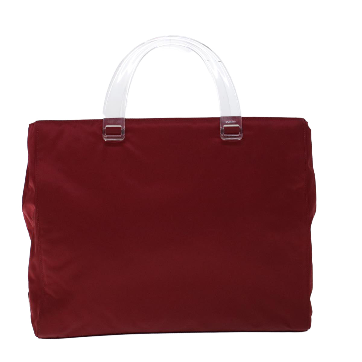 PRADA Hand Bag Nylon Red Auth 53695