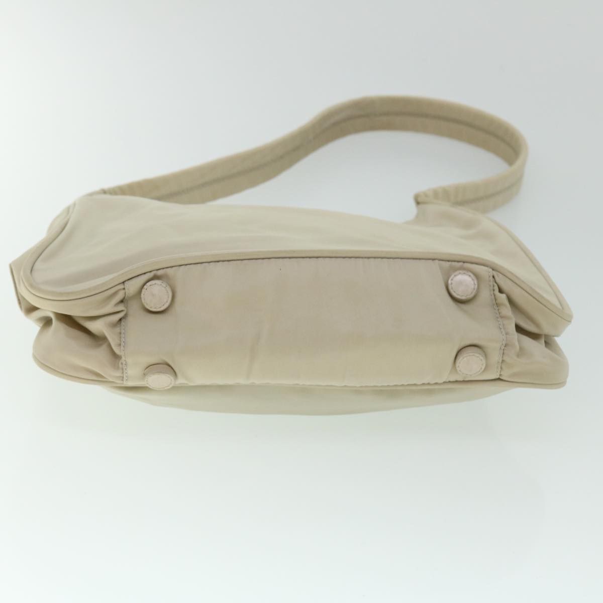 PRADA Shoulder Bag Nylon Beige Auth 53697