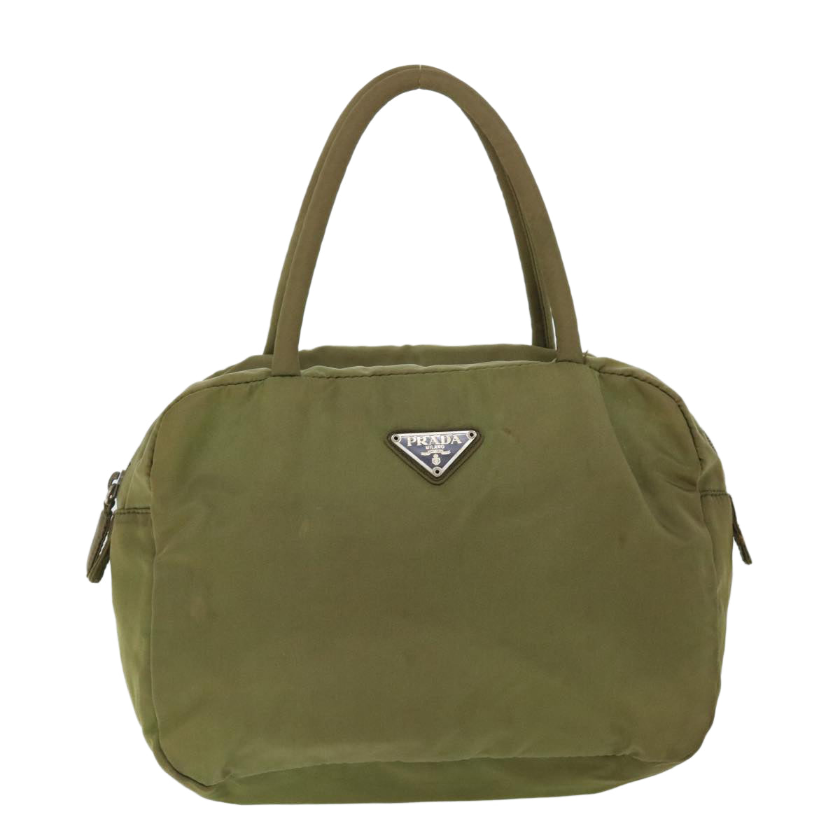 PRADA Hand Bag Nylon Khaki Auth 53706