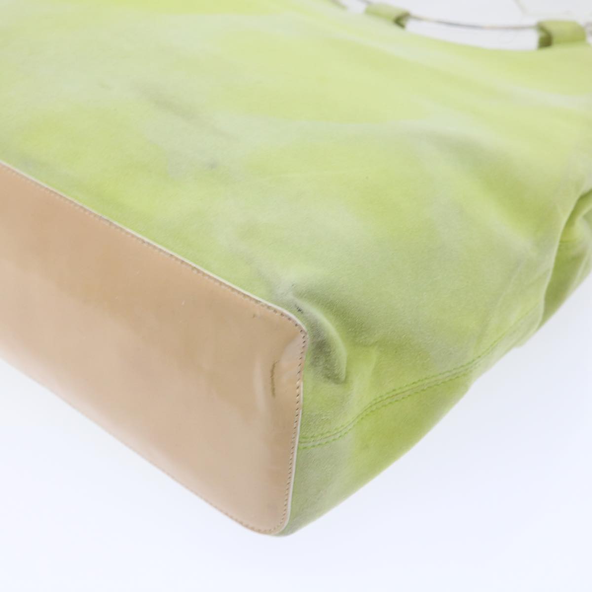 CELINE Hand Bag Suede Green Auth 53736V