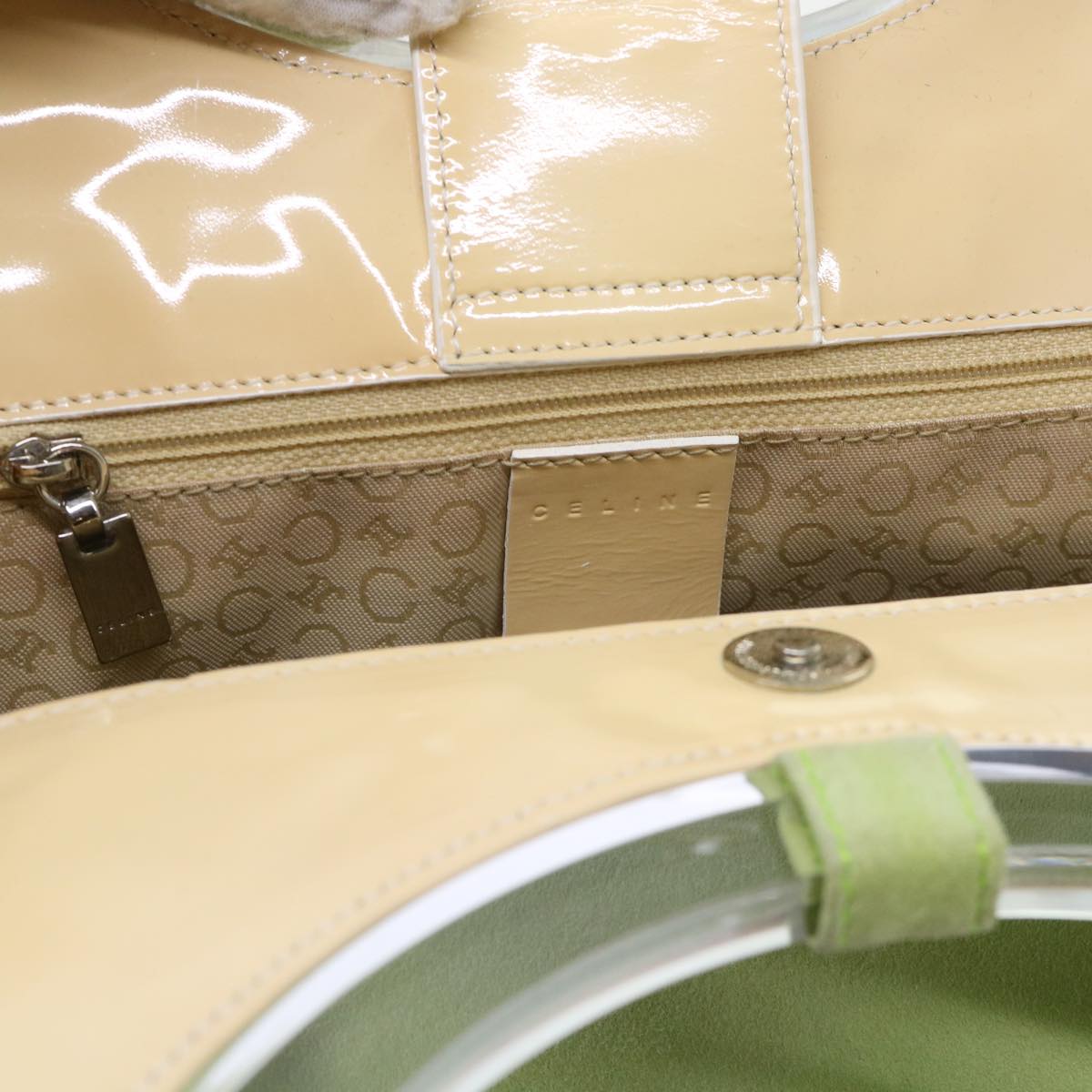CELINE Hand Bag Suede Green Auth 53736V