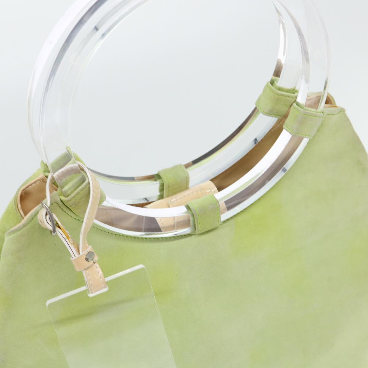 CELINE Hand Bag Suede Green Auth 53736V