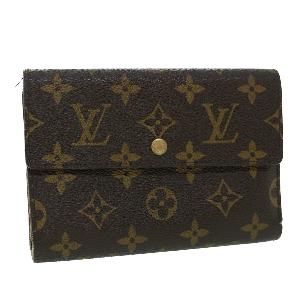 LOUIS VUITTON Monogram Porte Tresor Etui Papie Wallet M61202 LV Auth 53808