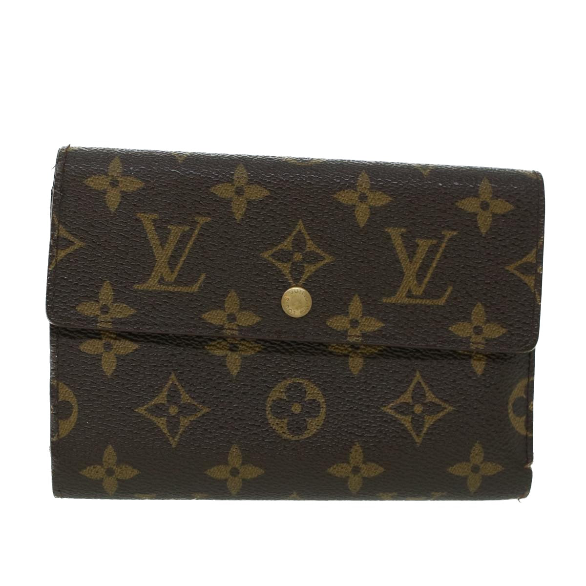 LOUIS VUITTON Monogram Porte Tresor Etui Papie Wallet M61202 LV Auth 53808