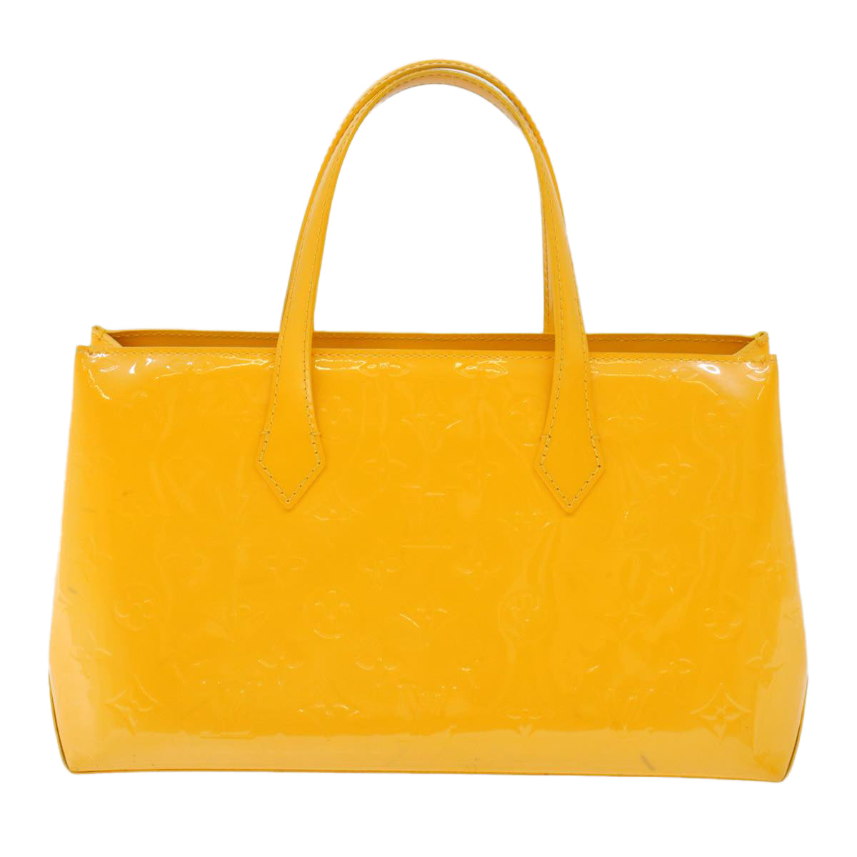 LOUIS VUITTON Monogram Vernis Wilshire PM Bag Jaune Passion M91725 LV Auth 53820