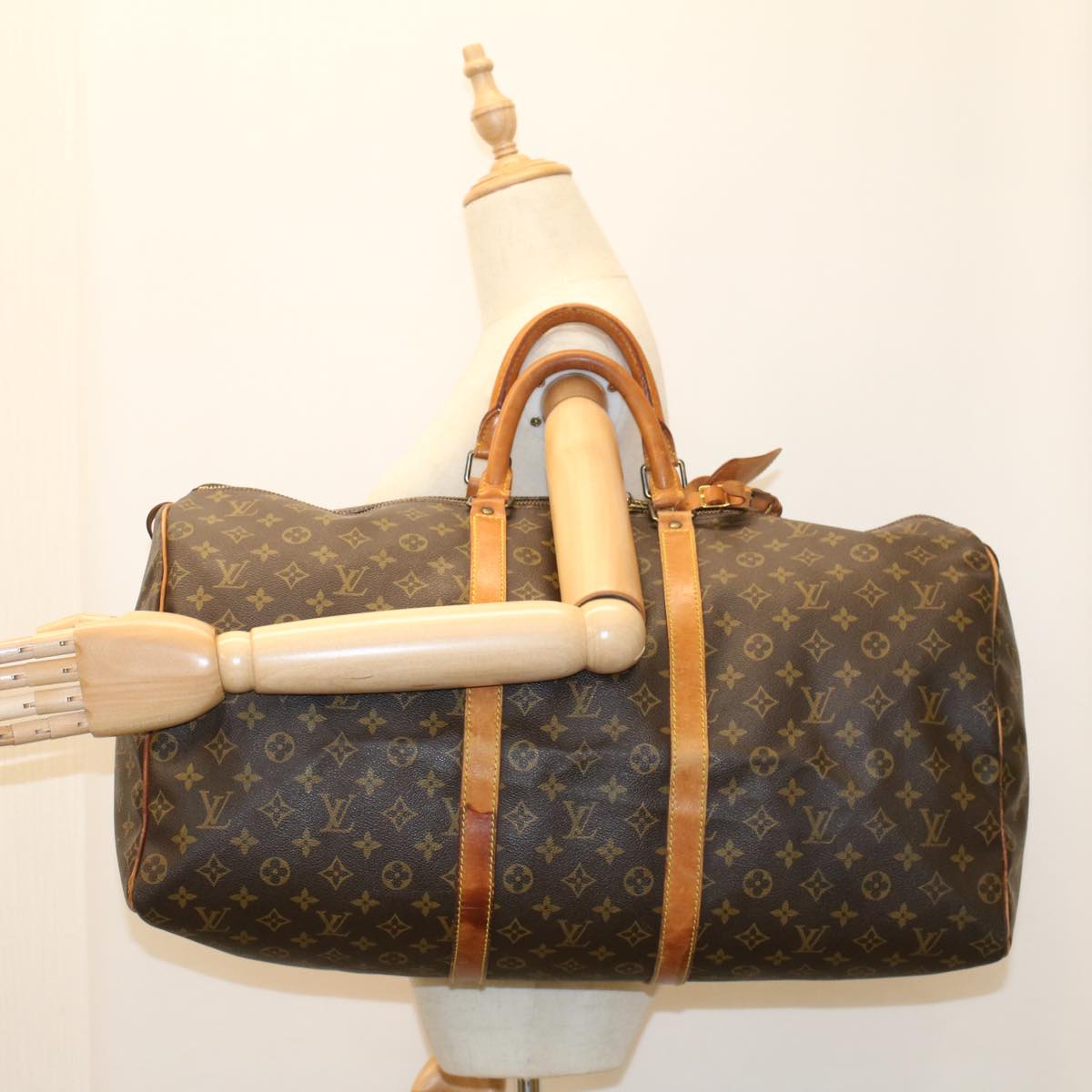 LOUIS VUITTON Monogram Keepall 55 Boston Bag M41424 LV Auth 53850