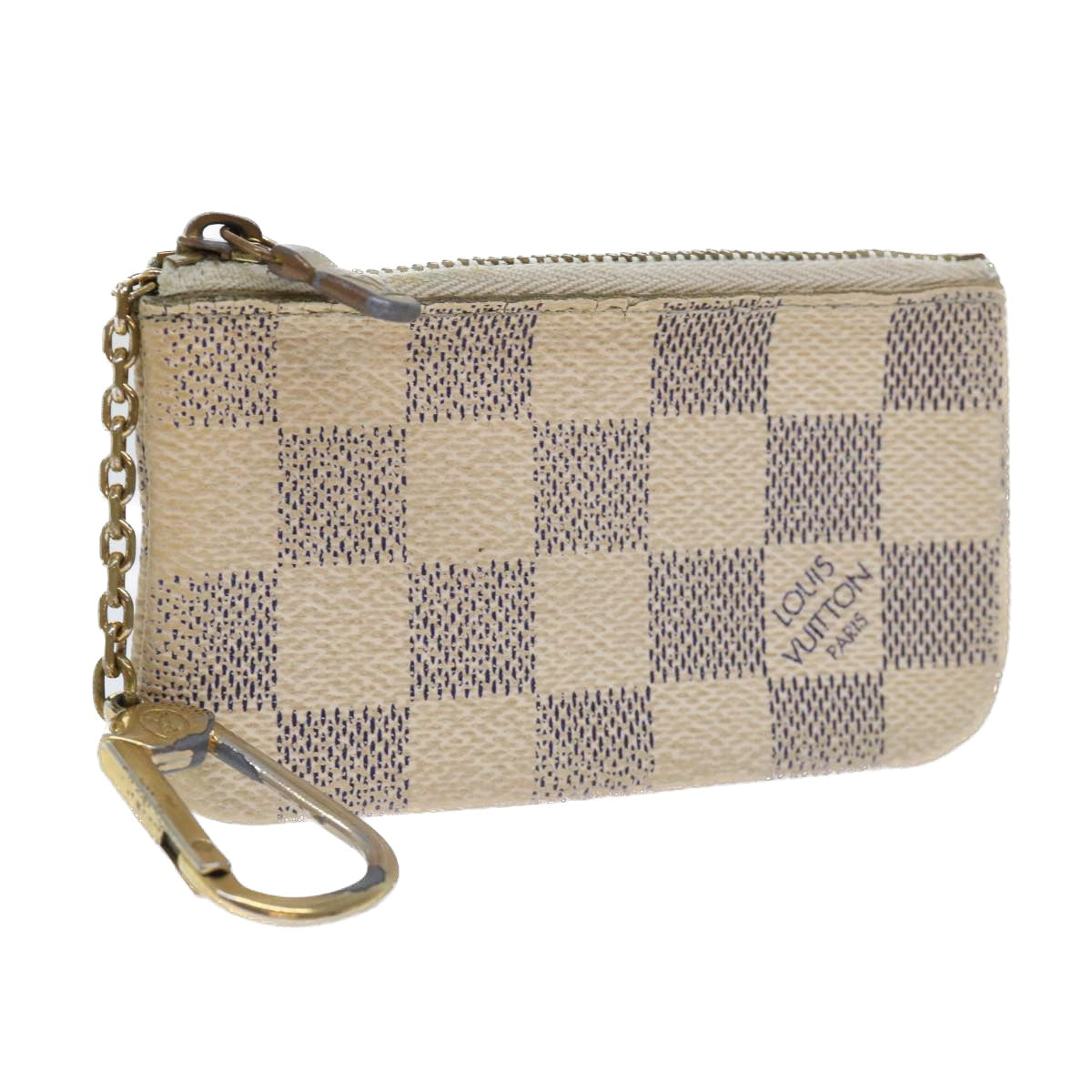 LOUIS VUITTON Damier Azur Pochette Cles Coin Purse N62659 LV Auth 53887