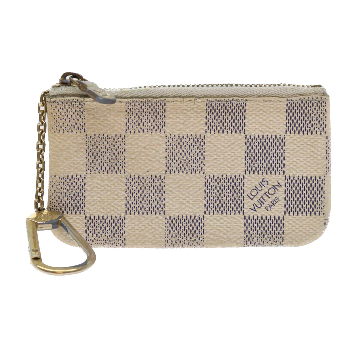 LOUIS VUITTON Damier Azur Pochette Cles Coin Purse N62659 LV Auth 53887