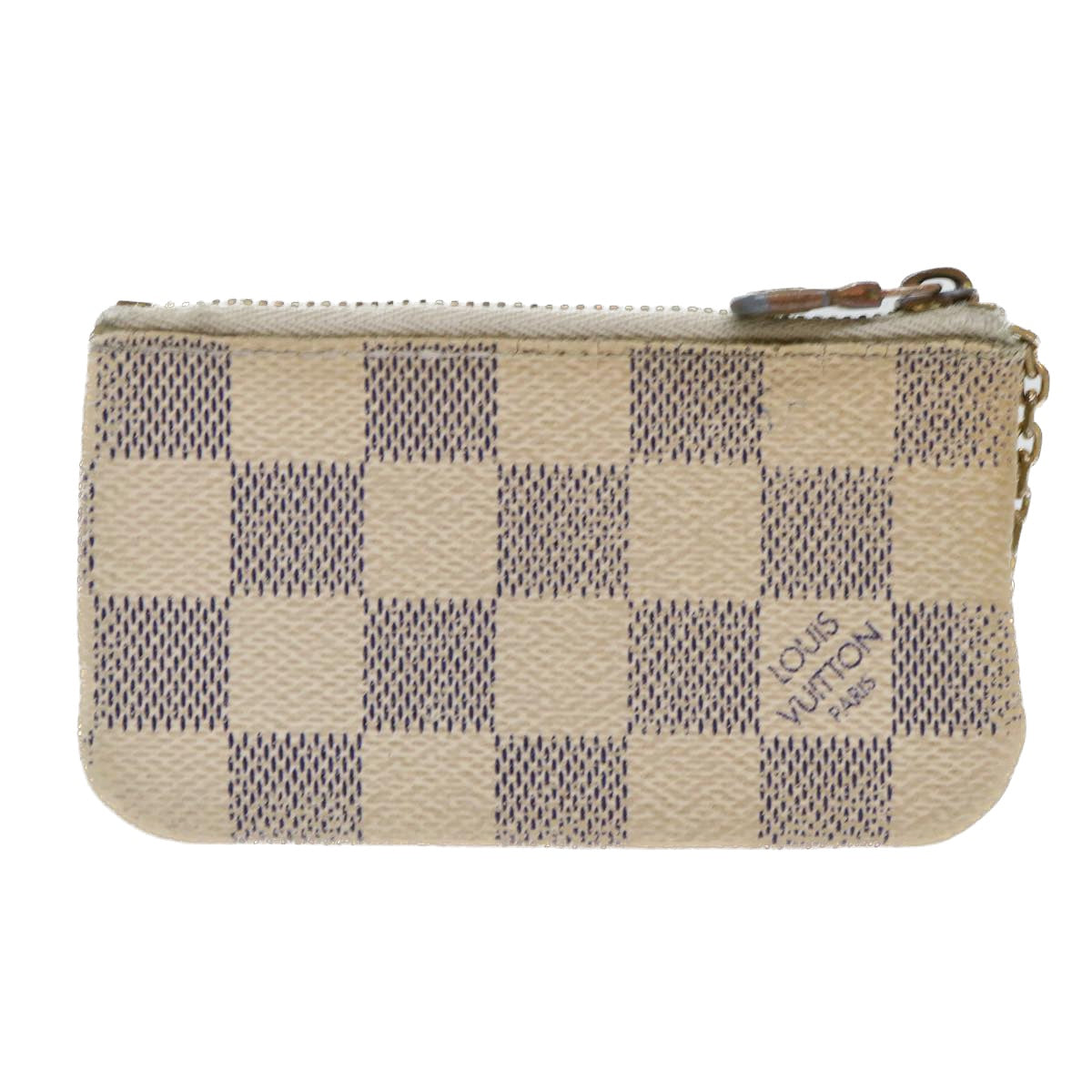 LOUIS VUITTON Damier Azur Pochette Cles Coin Purse N62659 LV Auth 53887