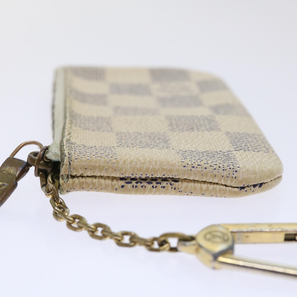 LOUIS VUITTON Damier Azur Pochette Cles Coin Purse N62659 LV Auth 53887