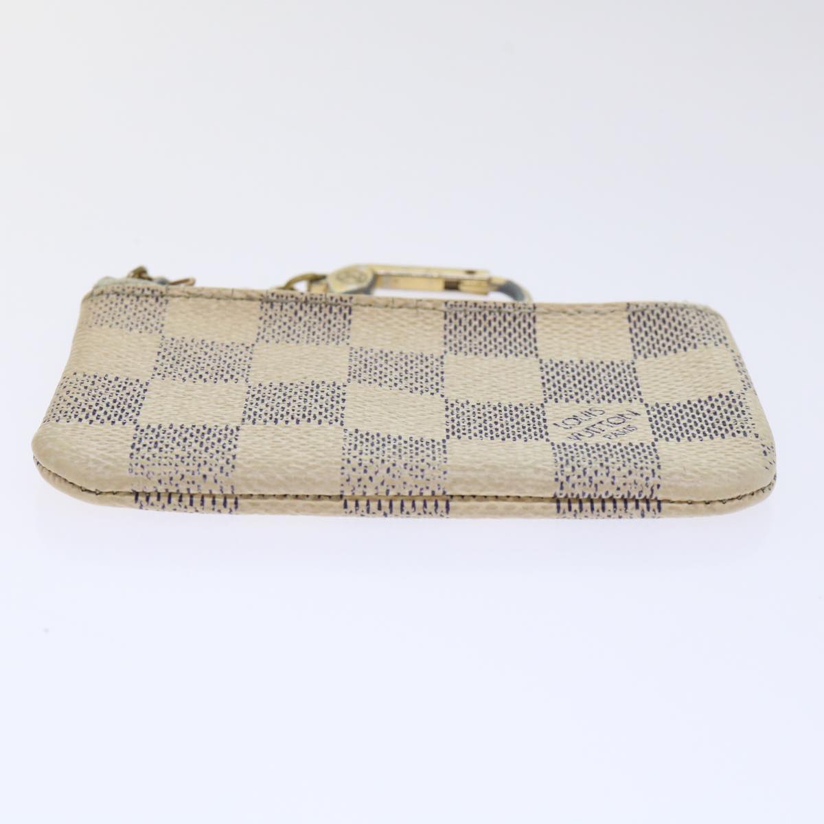 LOUIS VUITTON Damier Azur Pochette Cles Coin Purse N62659 LV Auth 53887