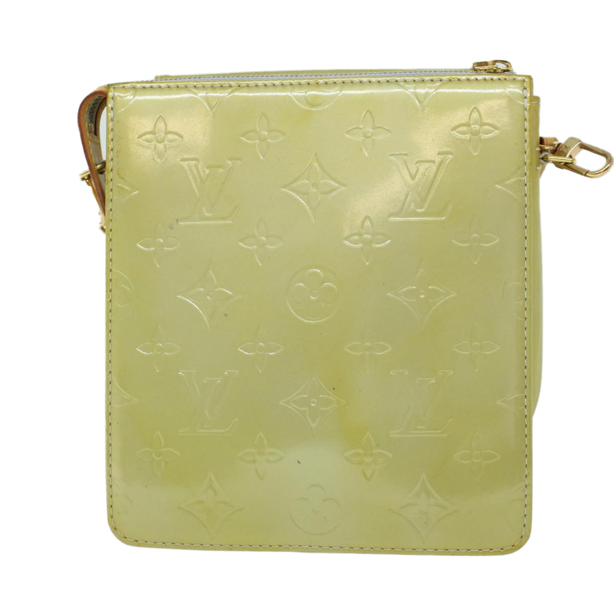 LOUIS VUITTON Monogram Vernis Motto Accessory Pouch Gris M91030 LV Auth 53895