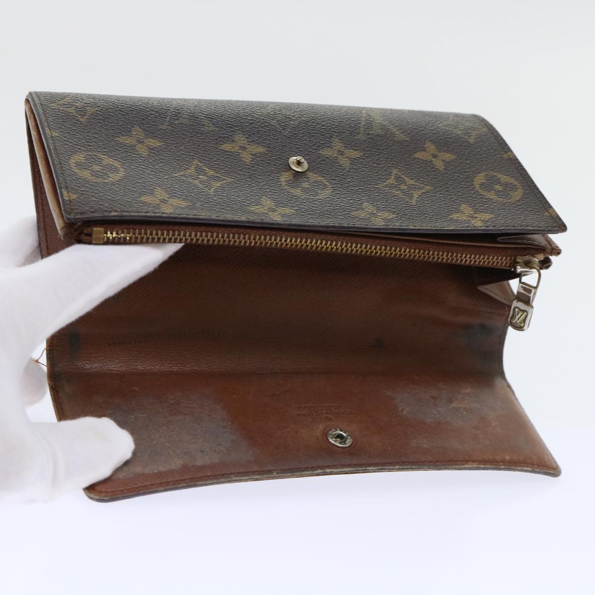 LOUIS VUITTON Monogram Pochette Porte Monnaie Credit Wallet M61725 Auth 53915