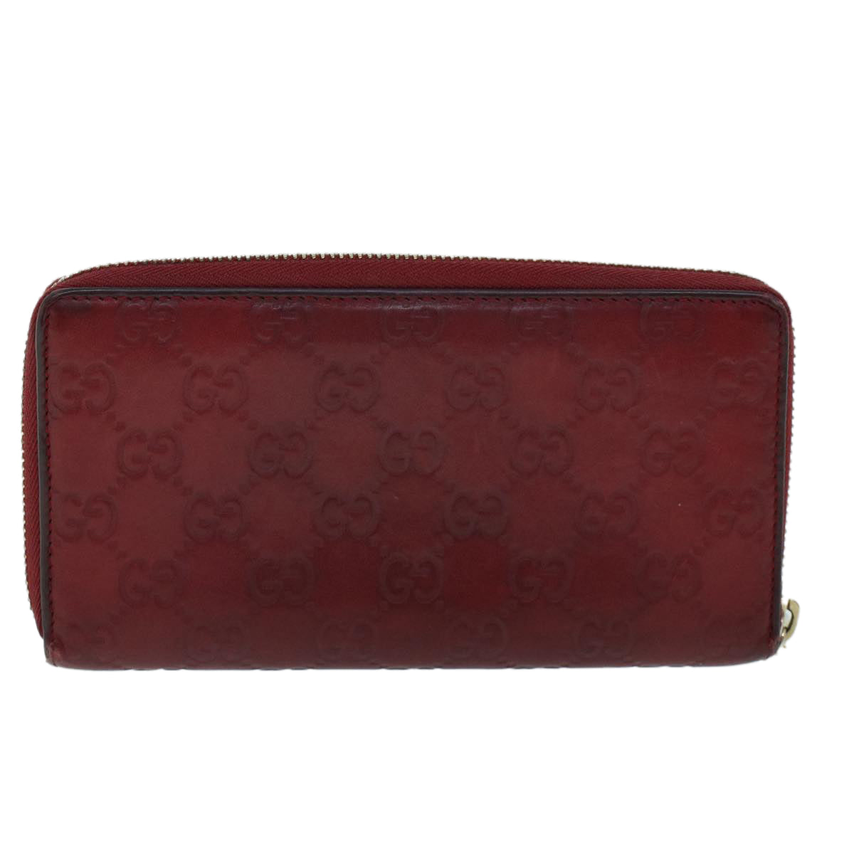 GUCCI GG Canvas Guccissima Long Wallet Wine Red 282477 Auth 54060