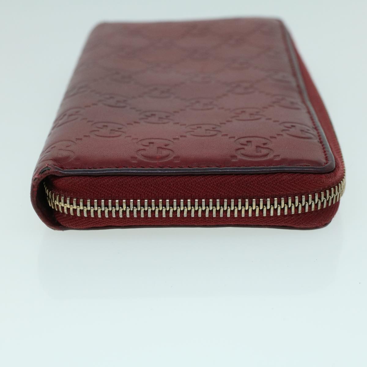 GUCCI GG Canvas Guccissima Long Wallet Wine Red 282477 Auth 54060