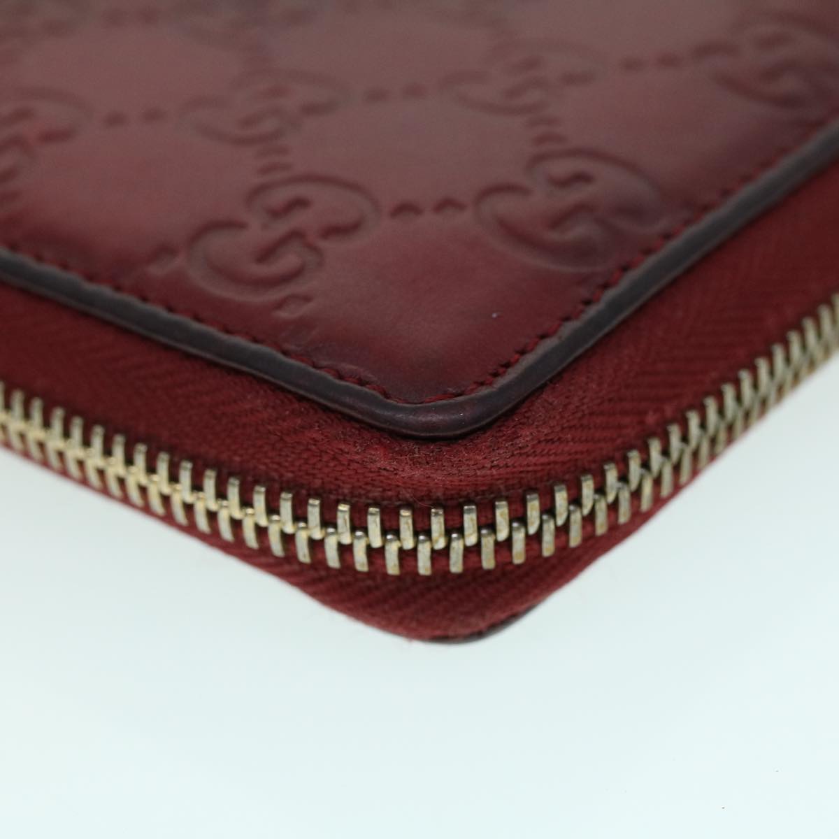 GUCCI GG Canvas Guccissima Long Wallet Wine Red 282477 Auth 54060