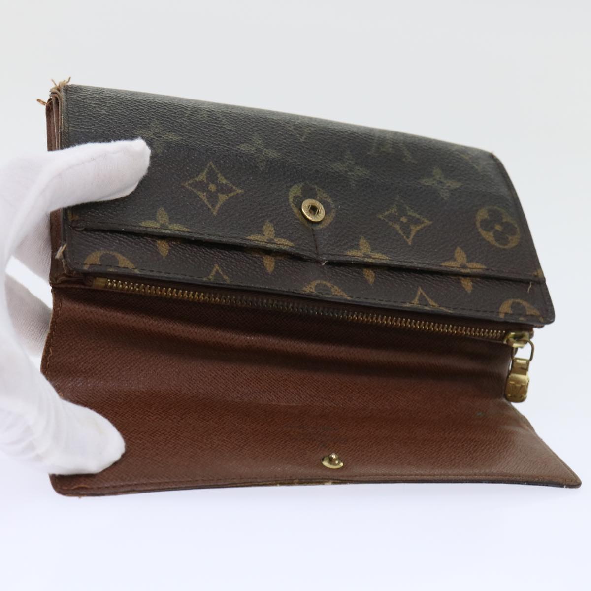 LOUIS VUITTON Monogram Portefeuille Sarah Long Wallet M61734 LV Auth 54063