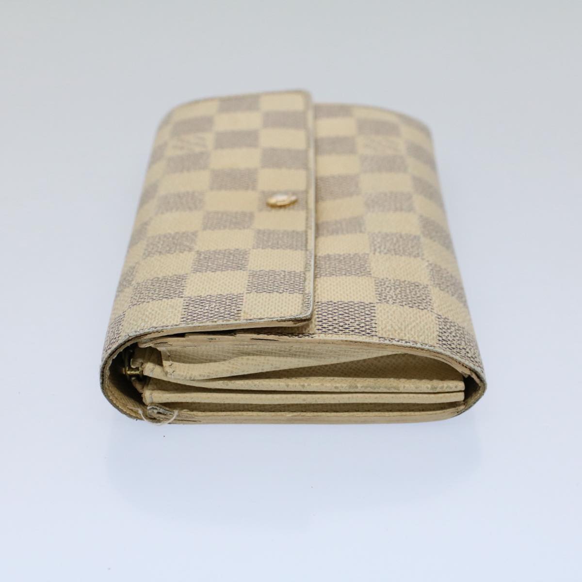 LOUIS VUITTON Damier Azur Portefeuille Sarah Long Wallet N63208 LV Auth 54089