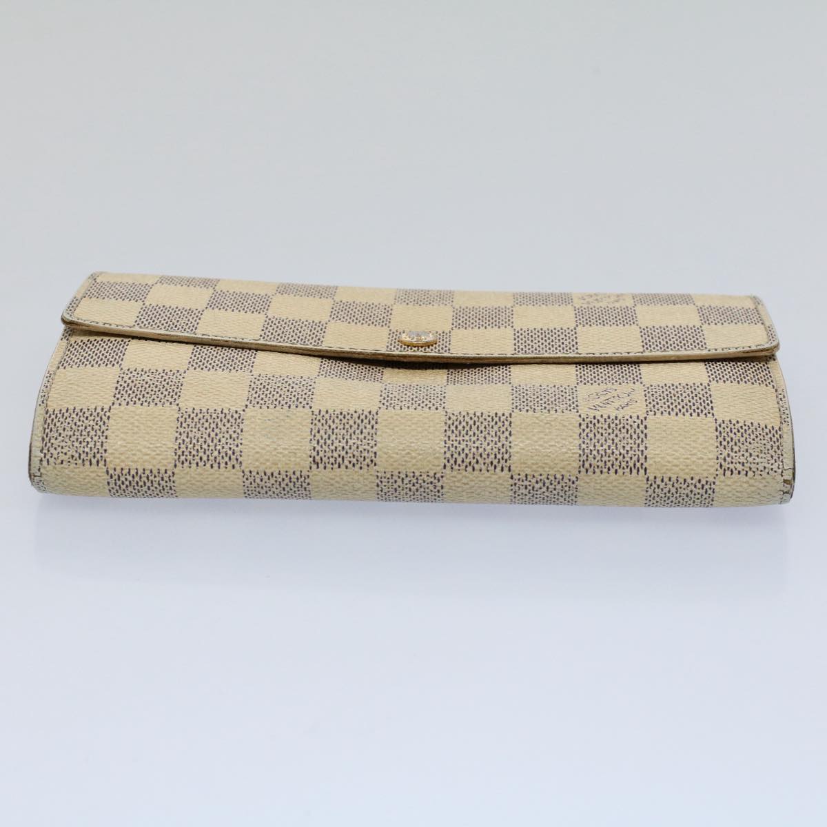 LOUIS VUITTON Damier Azur Portefeuille Sarah Long Wallet N63208 LV Auth 54089